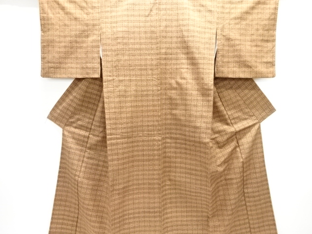 JAPANESE KIMONO / TSUMUGI / WOVEN GEOMETRIC